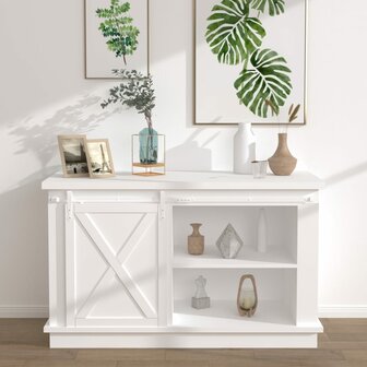 Ophangset voor minischuifdeur 122 cm koolstofstaal wit 1