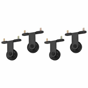Beslagsets voor schuifdeur 2 st 183 cm staal zwart 5