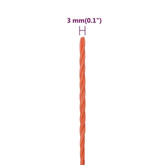 Werktouw 3 mm 500 m polypropeen oranje 6