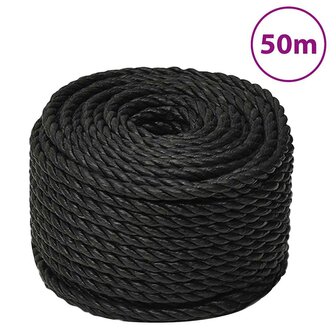 Werktouw 10 mm 50 m polypropeen zwart 1