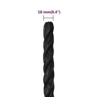 Werktouw 10 mm 50 m polypropeen zwart 6