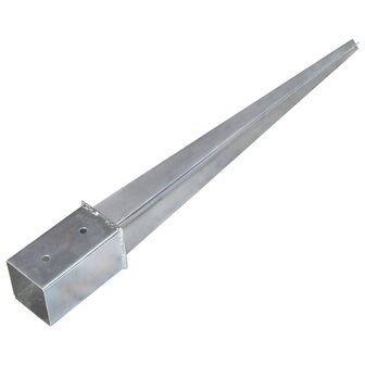 Grondpinnen 2 st 8x8x76 cm gegalvaniseerd staal zilverkleurig 4