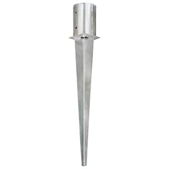 Grondpinnen 2 st 10x76 cm gegalvaniseerd staal zilverkleurig 2