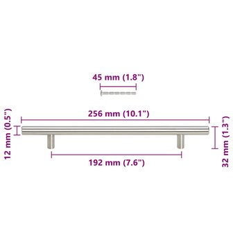 Handvatten 5 st 192 mm roestvrij staal zilverkleurig 10