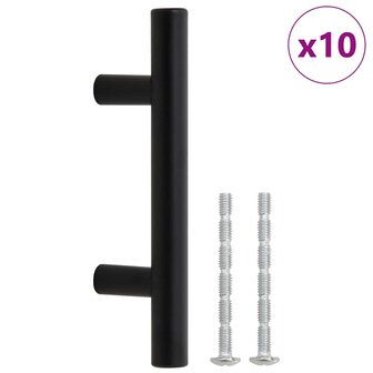 Handvatten 10 st 64 mm roestvrij staal zwart 2
