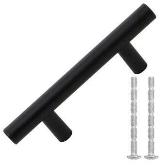 Handvatten 10 st 64 mm roestvrij staal zwart 3