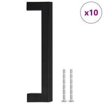 Handvatten 10 st 128 mm roestvrij staal zwart 2