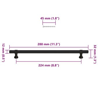 Handvatten 5 st 224 mm roestvrij staal zwart 10