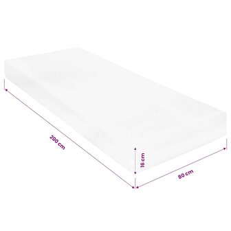 Matras 7 Zone 16 cm PU-schuim H2 H3 80x200 cm 10