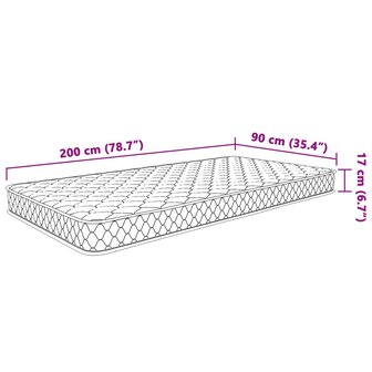 Matras traagschuim 200x90x17 cm Zacht 7