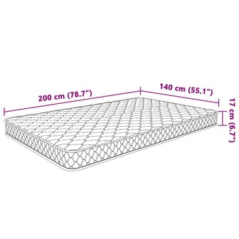 Matras traagschuim 200x140x17 cm Zacht 7