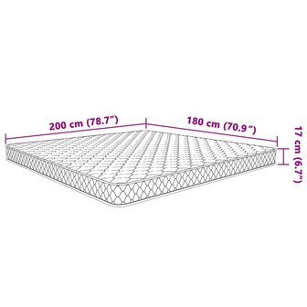Matras 200x180x17 cm Zacht traagschuim 7