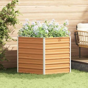 Verhoogd Tuinbed Licht Bruin 129 x 129 x 77 cm 1