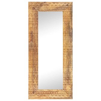 Spiegel handgesneden 110x50x2,5 cm massief mangohout 2