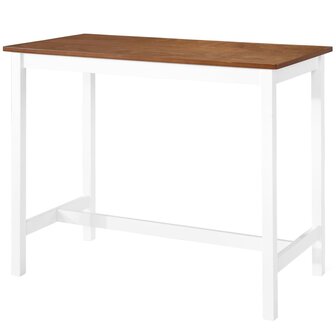 Bartafel- en barstoelenset massief hout bruin en wit 5-delig  3