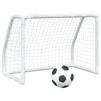 Kindervoetbaldoelen 2 st met bal 64x35x48 cm metaal wit 2