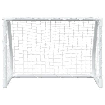 Kindervoetbaldoelen 2 st met bal 64x35x48 cm metaal wit 5