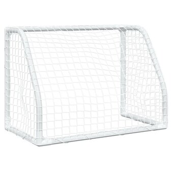 Kindervoetbaldoelen 2 st met bal 64x35x48 cm metaal wit 7