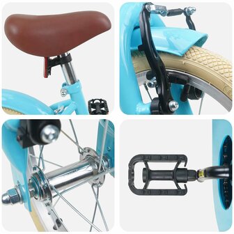 Kinderfiets 12 Inch voor 2-4 jaar oud Lichtblauw 4