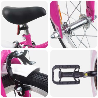 Kinderfiets 12 Inch voor 2-4 jaar oud Roze Wit 4