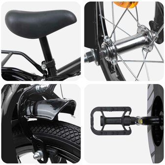 Kinderfiets 12 Inch voor 2-4 jaar oud Zwart 4