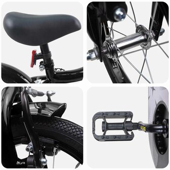 Kinderfiets 16 Inch voor 4-6 jaar oud Zwart 4