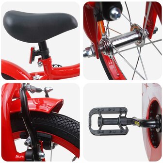 Kinderfiets 14 Inch voor 3-5 jaar oud Rood 4