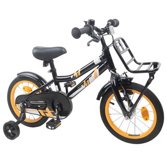 Kinderfiets 14 Inch voor 3-5 jaar oud Oranje en Zwart 2