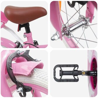 Kinderfiets 12 Inch voor 2-4 jaar oud Lichtroze 4