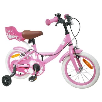 Kinderfiets 14 Inch voor 3-5 jaar oud Lichtroze 2