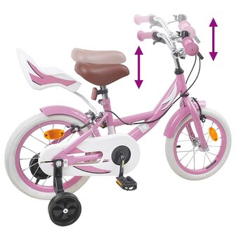 Kinderfiets 12 Inch voor 2-4 jaar oud Lichtroze 7