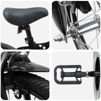 Kinderfiets 12 Inch voor 2-4 jaar oud Zwart 4