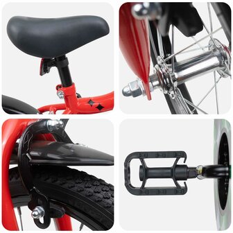 Kinderfiets 14 Inch voor 3-5 jaar oud Rood 4