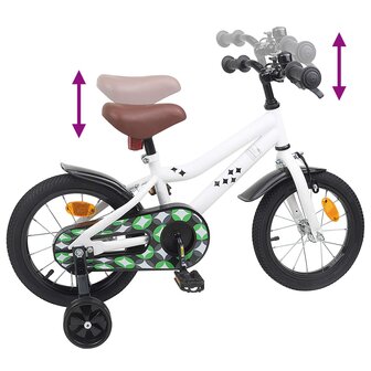 Kinderfiets 14 Inch voor 3-5 jaar oud Wit 7