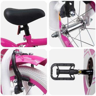 Kinderfiets 14 Inch voor 3-5 jaar oud Roze 4