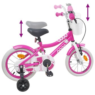 Kinderfiets 14 Inch voor 3-5 jaar oud Roze 7