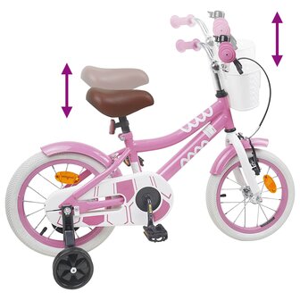 Kinderfiets 14 Inch voor 3-5 jaar oud Lichtroze 7