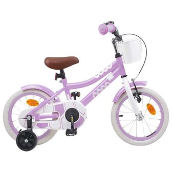Kinderfiets 14 Inch voor 3-5 jaar oud Paars 1