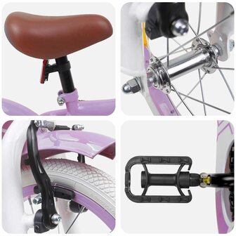 Kinderfiets 14 Inch voor 3-5 jaar oud Paars 4