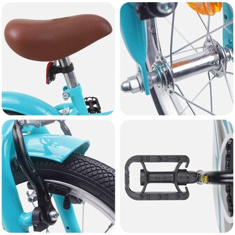 Kinderfiets 12 Inch voor 2-4 jaar oud Lichtblauw 4
