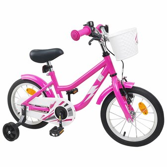 Kinderfiets 14 Inch voor 3-5 jaar oud Donkerroze 2