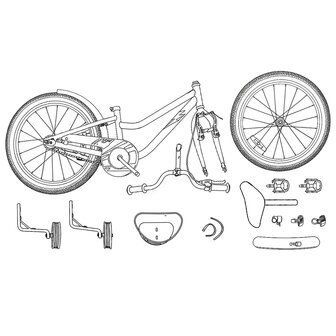 Kinderfiets 14 Inch voor 3-5 jaar oud Wit 8