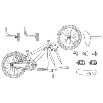 Kinderfiets 12 Inch voor 2-4 jaar oud Donkerblauw 8
