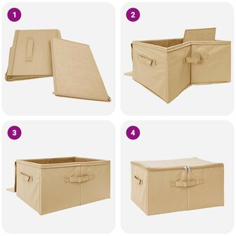 Opbergbox Cr&egrave;mekleurig 43 x 34 x 23 cm Nonwoven stof 9