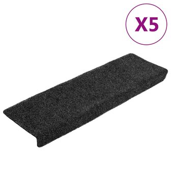 Trapmatten Zelfklevend 5 stuks 65x21x4 cm donkergrijs Rechthoekige Rand 2