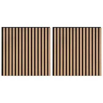 Wandpanelen 2 pcs Naturel 60,5 x 60 cm 2