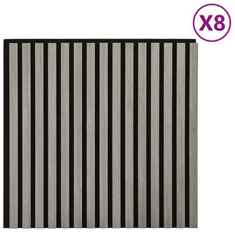 Wandpanelen 8 pcs Grijs 60,5 x 60 cm 3