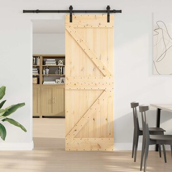 Schuifdeur NARVIK Naturel en Zwart 70 x 210 cm (152,5 cm) 1
