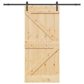 Schuifdeur NARVIK Naturel en Zwart 80 x 210 cm (213,5 cm) 4