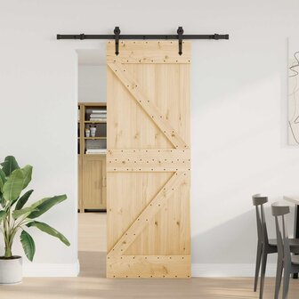 Schuifdeur NARVIK Naturel en Zwart 70 x 210 cm (152,5 cm) 1